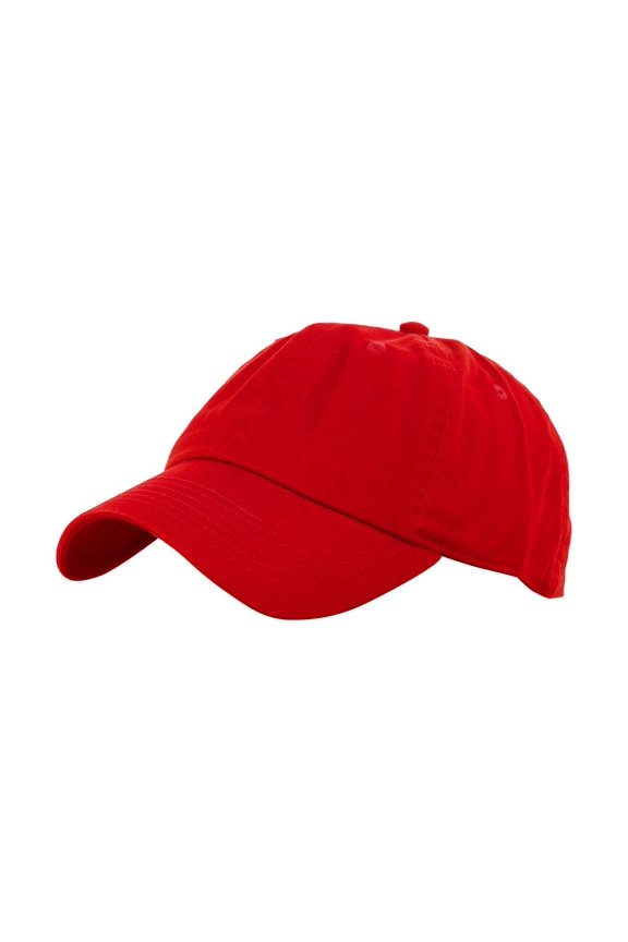 Unisex Adjustable 6-Panel Low-Profile Baseball Cap LOW100- Red