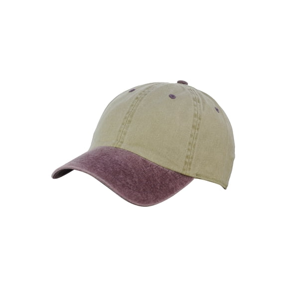 NYFASHION101 Unisex Adjustable 6-Panel Low-Profile Baseball Cap LOW100- Washed Khaki/Purple