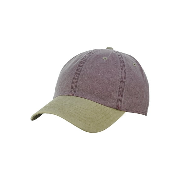 NYFASHION101 Unisex Adjustable 6-Panel Low-Profile Baseball Cap LOW100- Washed Purple/Khaki