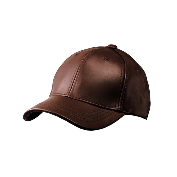 NYFASHION101 Unisex Adjustable PU Leather Precurved Bill Baseball Cap Hat - Brown