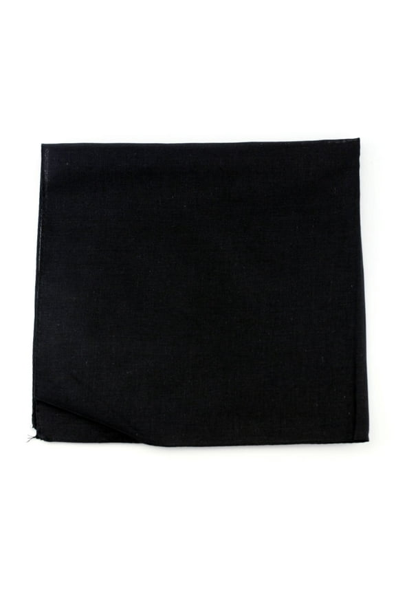 Unisex Double Sided Print Paisley Cotton Bandana Head Wrap Scarf, Black Plain