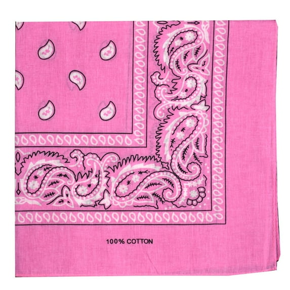 NYFASHION101 Unisex Double Sided Print Paisley Cotton Bandana Head Wrap Scarf, Pink