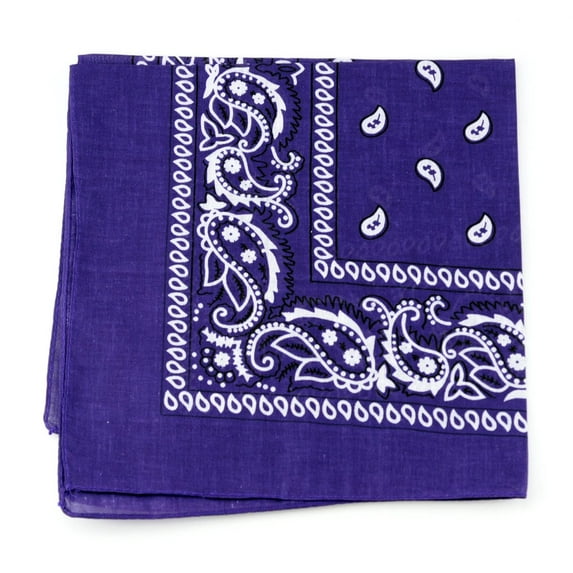 NYFASHION101 Unisex Double Sided Print Paisley Cotton Bandana Head Wrap Scarf, Purple