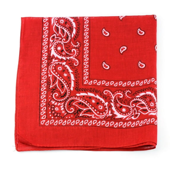 NYFASHION101 Unisex Double Sided Print Paisley Cotton Bandana Head Wrap Scarf, Red