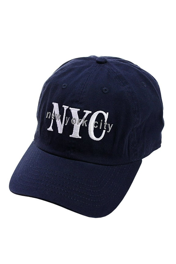 Unisex NYC New York City Embroidered Adjustable Low Profile Cap, NY02, Navy
