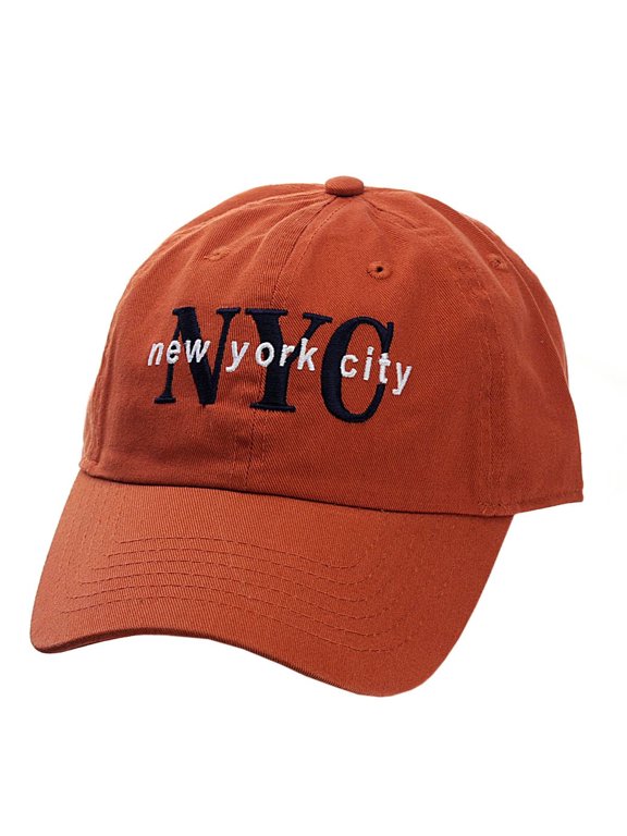 Unisex NYC New York City Embroidered Adjustable Low Profile Cap, NY02, Rust