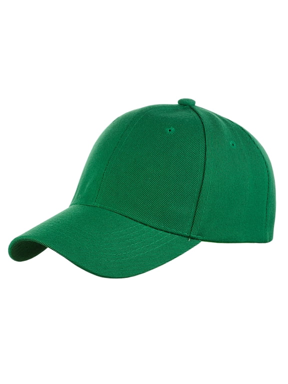 Unisex Plain Adjustable Hook and Loop Baseball Cap VEL100, Kelly Green