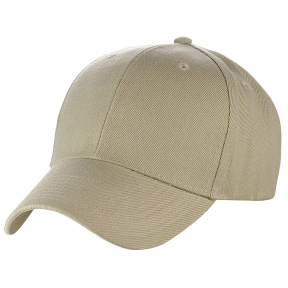 NYFASHION101 Unisex Plain Adjustable Hook and Loop Baseball Cap VEL100, Khaki