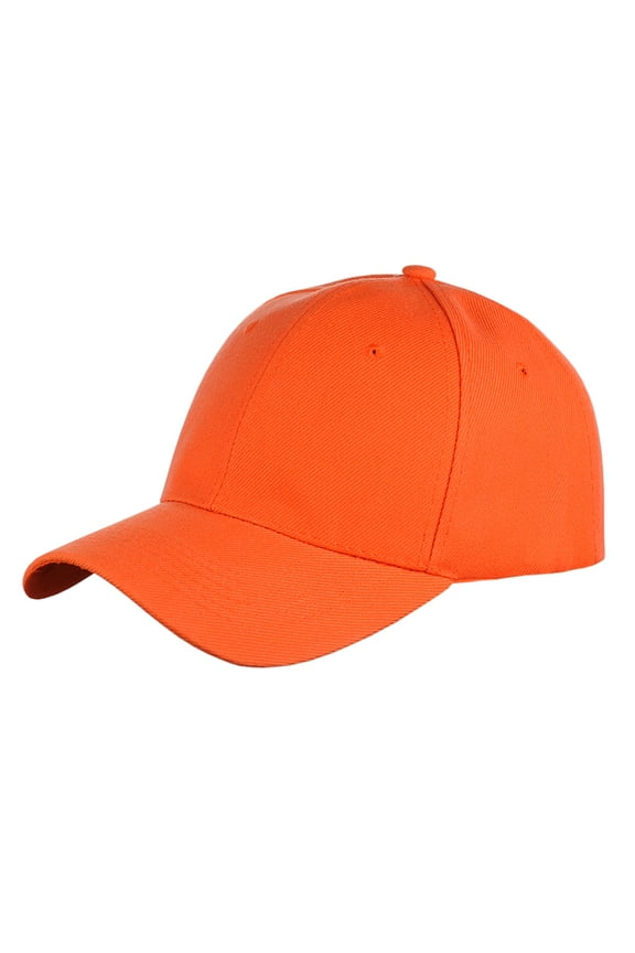 Unisex Plain Adjustable Hook and Loop Baseball Cap VEL100, Orange
