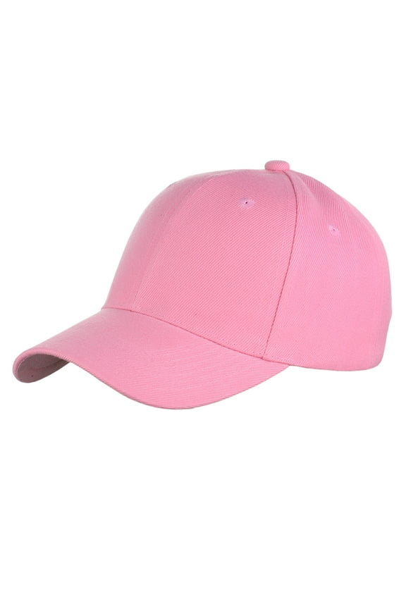 Unisex Plain Adjustable Hook and Loop Baseball Cap VEL100, Pink