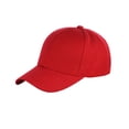 thumbnail image 1 of NYFASHION101 Unisex Plain Adjustable Hook and Loop Baseball Cap VEL100, Red, 1 of 4