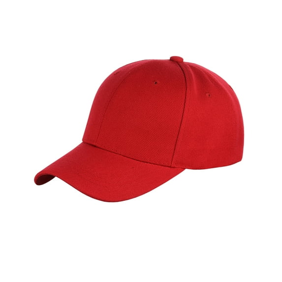 NYFASHION101 Unisex Plain Adjustable Hook and Loop Baseball Cap VEL100, Red