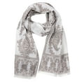 thumbnail image 1 of NYFASHION101 Women's Chiffon Soft Viscose Floral Paisley Pattern Scarf Shawl Wrap, Brown, 1 of 1