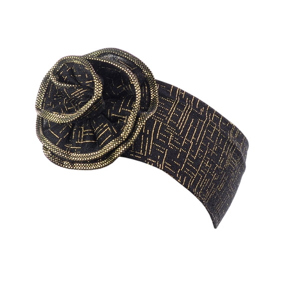 NYFASHION101® Women's Elastic Stretch Headwrap Twisted Headband - 0624 Black/Gold