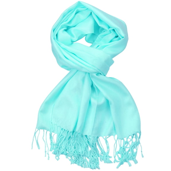 NYFASHION101 Women's Fabulous Plus Size Soft Pashmina Viscose Scarf Shawl Wrap, Aqua #26