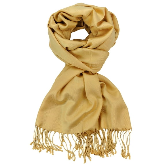 NYFASHION101 Women's Fabulous Plus Size Soft Pashmina Viscose Scarf Shawl Wrap, Gold #50