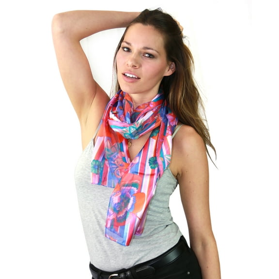 NYFASHION101 Women's Versatile Floral Inspired Sheer Headwrap Scarf - 1459PNML