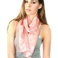 thumbnail image 1 of NYFASHION101 Women's Versatile Satin Striped Sheer Chiffon Scarf Headwear - Peach, 1 of 4
