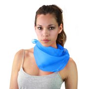 NYFASHION101 Women's Versatile Solid Sheer Chiffon Neckerchief Scarf -Blue