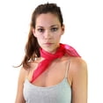 thumbnail image 1 of NYFASHION101 Women's Versatile Solid Sheer Chiffon Neckerchief Scarf - Fuchsia, 1 of 3