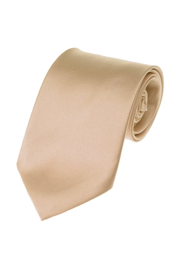 Men's Solid Color Polyester Tie PS43-Peach