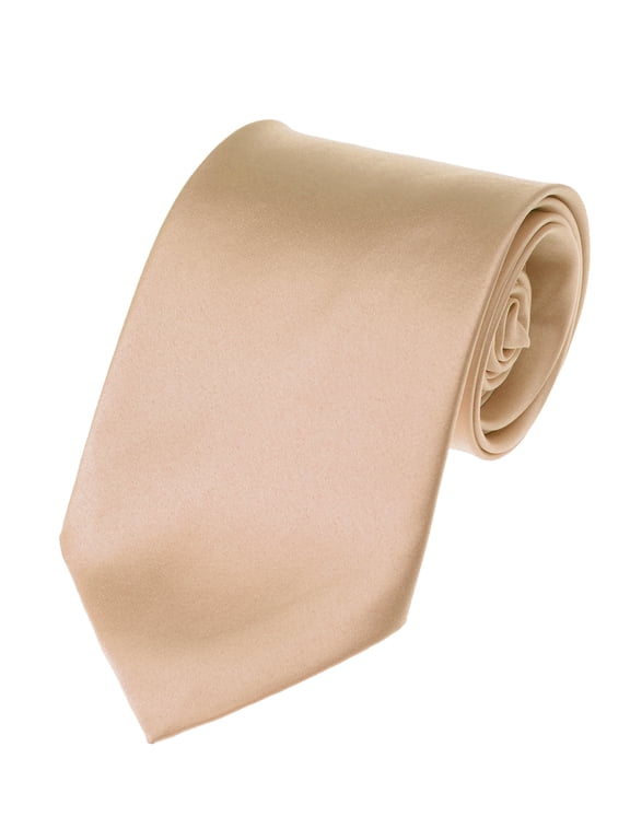 Men's Solid Color Polyester Tie PS43-Peach