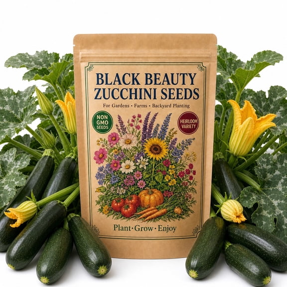NYGardenia Black Beauty Zucchini Seeds, 35+ Vegetable Seeds for Planting, Approx. 5g, Dark Green Heirloom Squash for Home Gardens