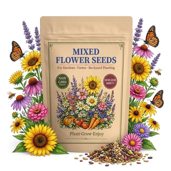NYGardenia Premium Mixed Flower Seeds 1 oz, Over 10,000 Wildflower Seeds Mix for Planting Non-GMO Heirloom