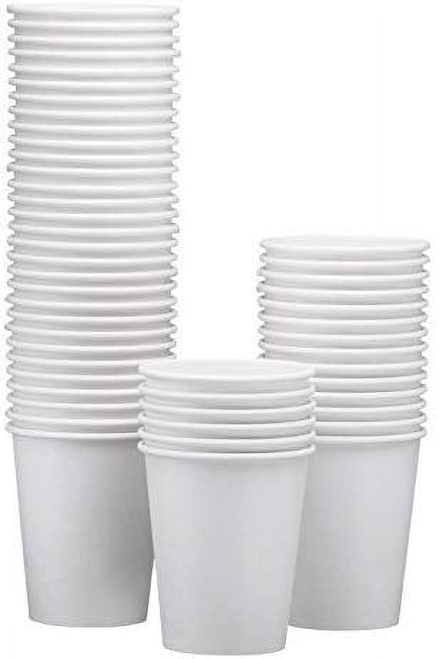 NYHI 100Pack 8 oz White Paper Disposable Cups Hot/Cold Beverage