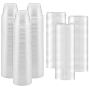 NYHI 150 Pack 4 oz Small Clear Plastic Cups Bulk Disposable Cocktail Jello Shot Cups Compact Food Storage for Portion Control Sauces Spice Liquid Dips Dessert Punch Party Supplies