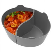 Keyohome 2Pcs Slow Cooker Divider Liner for 6QT Pot Reusable Silicone Cooker Divider Insert Leakproof Heat Resistant Slow Cookers Kitchen Accessories