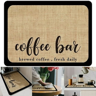 Premium Bar Mat for Home Bar: Elegant Bar Mats for Countertop with White Border - Essential Bar Accessories for The Home Bar Set, Perfect Bartender