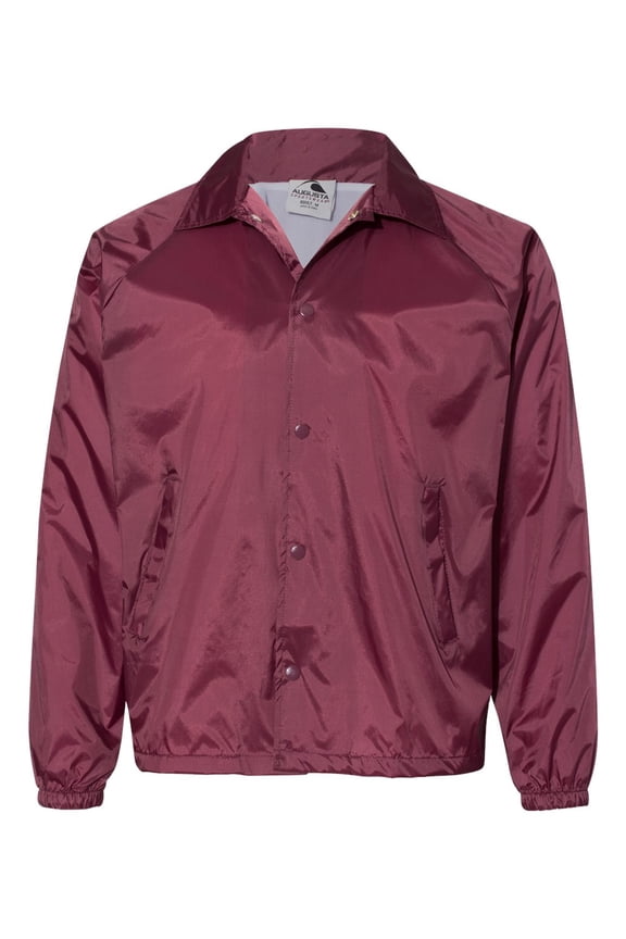 NYLON COACH'S JACKET/LINED MAROON 3XL