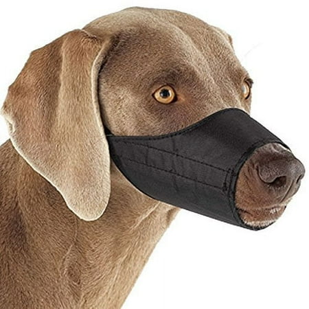 NYLON LINED MUZZLES for DOGS 3 Colors 9 Sizes Soft Dog Muzzle Collection(5" Snout - Size 1 Black)