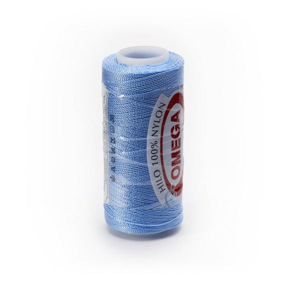NYLON NO.2 by Omega - Strong 100% Nylon String Cord for Fine Crochet and Crafts - Color: 24 Blue