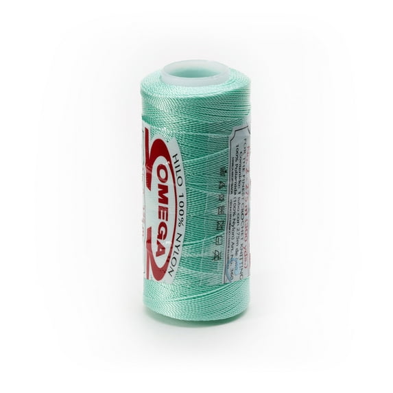 NYLON NO.2 by Omega - Strong 100% Nylon String Cord for Fine Crochet and Crafts - Color: 27 Cyan