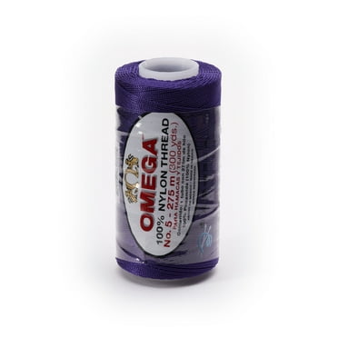 NYLON NO.5 by Omega - Strong 100% Nylon String Cord for Fine Crochet and Crafts - Color: 49 Deep Purple