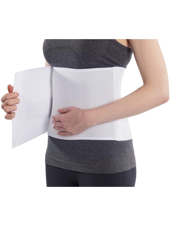 Abdominal Binder Compression Wrap Lower Waist & Belly Support Band, 30” to 45” Waist 3 Panel 9” High