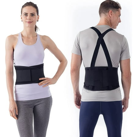 NYOrtho Back Brace Lumbar Support Belt with Suspenders for Lower Back Pain Relief, 2XL