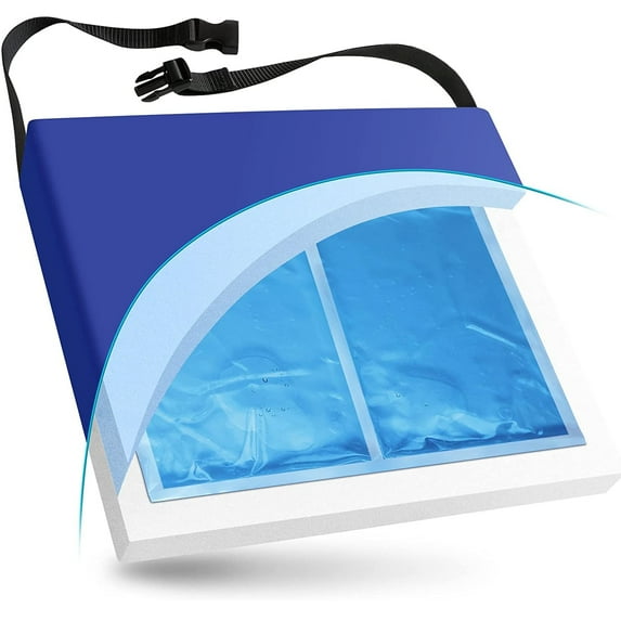 NYOrtho Wheelchair Cushion for Support, Semi-Firm Cooling Gel Coccyx Cushion 3" x 20" x 18"