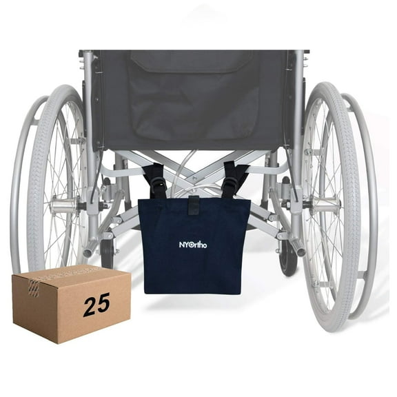 NYOrtho Wheelchair & Geri Chair Urine Bag Holder with Adjustable Straps, Canvas 25 Pcs