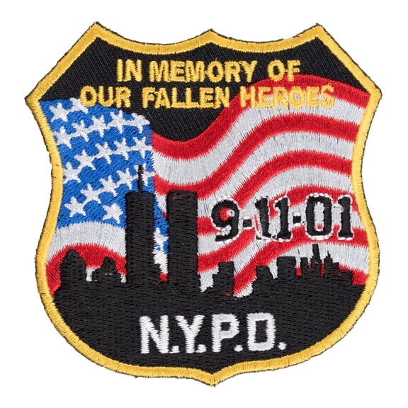 NYPD 9-11 In Memory US Flag Patch, 9-11 Patches.