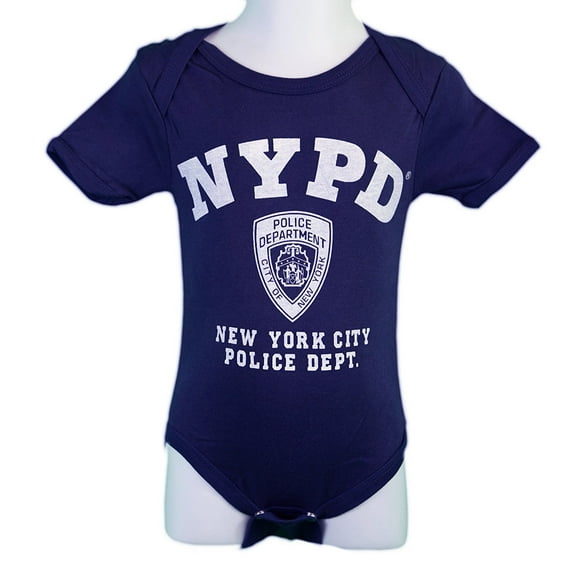 NYPD Baby Infant Screen Printed Bodysuit Navy Small 6m
