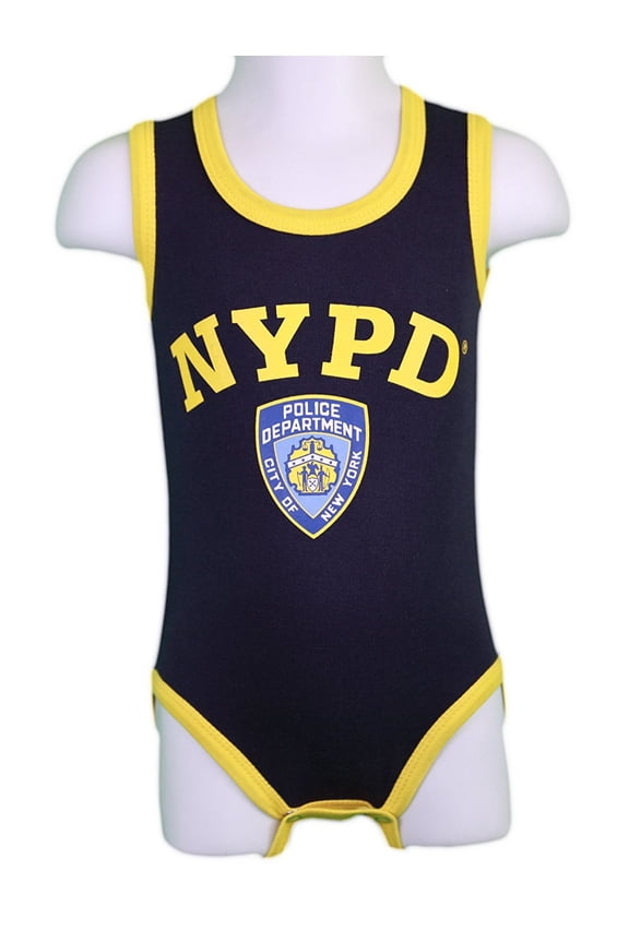 Baby Infant Screen Printed Bodysuit No Sleeve Navy Yellow Medium (6-9m)