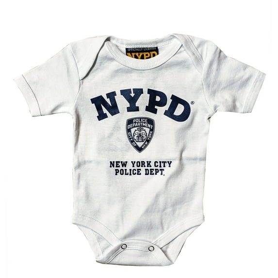 NYPD Baby Infant Screen Printed Bodysuit White Small 0-6m
