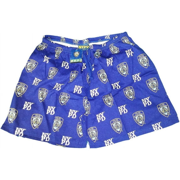 NYPD Boxer Shorts Blue Mens Sleepwear NYC Police Gift Large