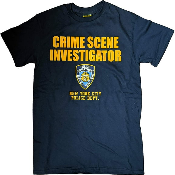 NYPD CSI New York Crime Scene Tee Investigation T-Shirt Navy Medium
