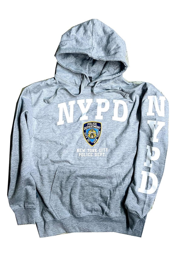 Hoodie White Sleeve Print Sweatshirt Gray Small