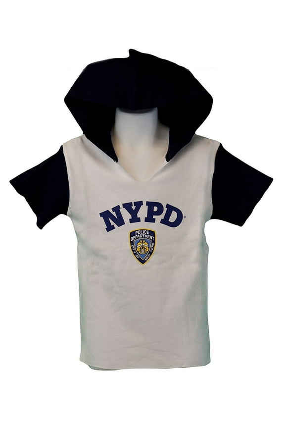 Kids Hooded T-Shirt Youth Boys Tee Blue White Large