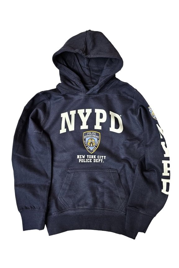 Kids Hoodie Sweatshirt 207, Navy & White, Youth, Medium